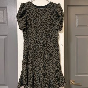 NEVER WORN express cheetah forrest green dress